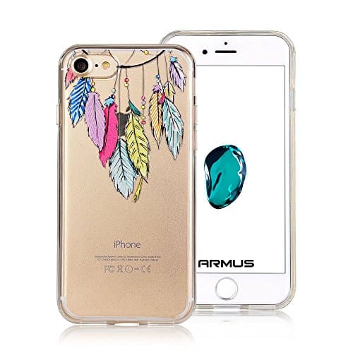 iPhone 7 Case [Floral Pattern] ARMUS Premium Quality 3D Print Transparent Hard PC Back Cover + Shock Absorbing Soft Bumper Protective Case for 4.7 inches iPhone 7 (Dream Catcher 7)