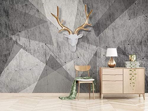 Wallpaper 3D Mural Modern Abstract Retro Geometric Gray Wall Murals for Living Room and Bedroom Wall Decor