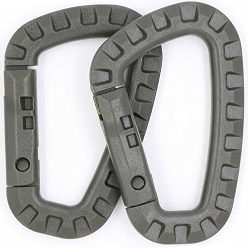 LeBeila Plastic Carabiner Clips - 2 Polymer D-Ring Keychain Tactical Backpack Quickdraw