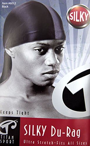 Ultra Stretch One Size Silky Du Rag (BLACK)