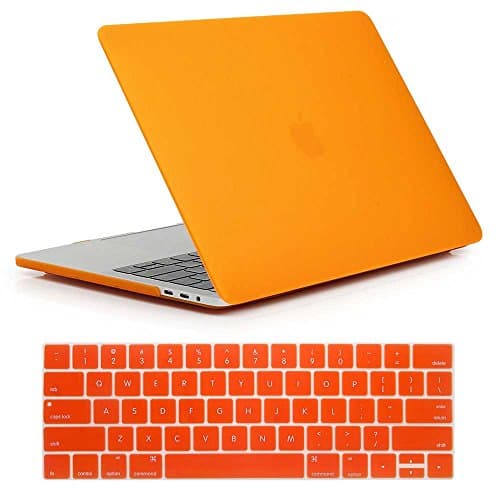 MacBook Pro 15 Case 2016 A1707, Ultra Thin & Matte Surface Plastic Hard Case and Keyboard Cover for Apple Macbook Pro 15 inch (2016 Release) with Touch Bar and Touch ID (Orange)
