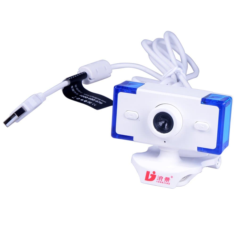 PhoneProof USB 2.0 5MP Mega pixel Webcam Video Web Cam Camera for Laptop Notebook Computer (White Blue)
