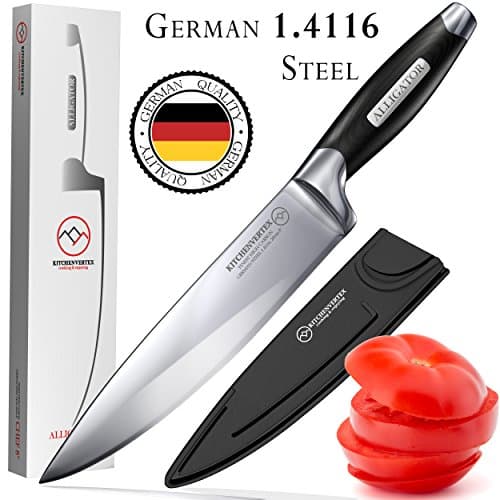 Chef Knife 8 Inch ALLIGATOR series - Ultra Sharp Kitchen Knife - German High Carbon Stainless Steel Blade - Chef’s Quality - by KITCHENVERTEX