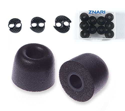 Skullcandy Earphone Earbud Foam Tips With WingTips And Protective Case - Ink'd Jib S2DUDZ012 - 5 Pairs 10 Pieces - Medium Black