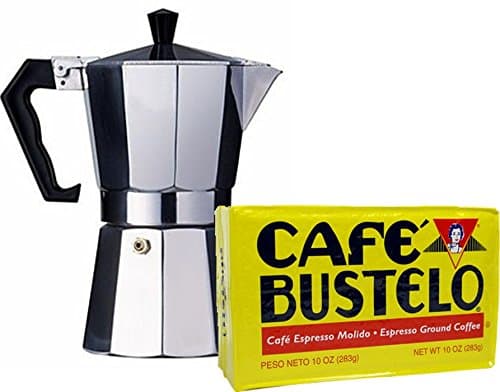 Bustelo Cuban Style Coffee and 3 Cup Coffee Maker Packager
