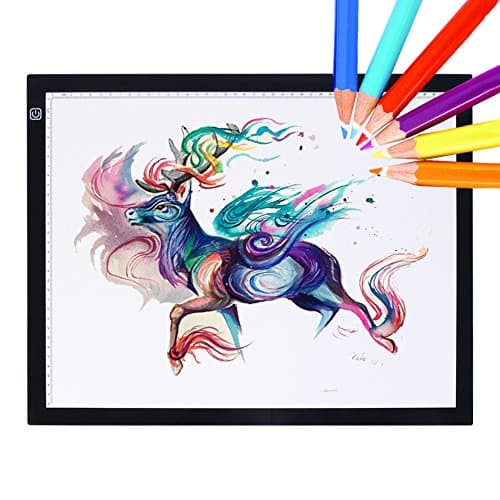 A4 Tracing Light Box LED Light Pad Drawing Board Ultra-thin Adjustable Brightness Artcraft Tracing Animation USB Power Input and Light Weight Super Bright for Artists, Sketching, Animation