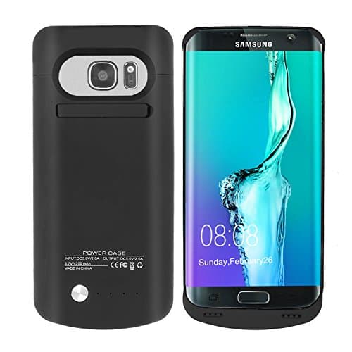 Galaxy S7 Edge Battery Case [5,200 mAh] High Capacity Slim Juice Battery Case Charger for Samsung Galaxy S7 Edge- BLACK [24 Month Warranty]