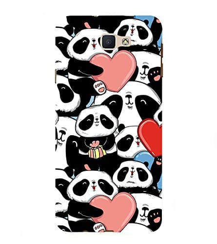 Fiobs Designer Back Case Cover for Samsung Galaxy J7 Prime (2016) (Panda Heart Beautiful Lovely)