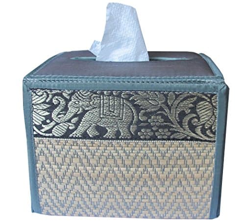 Reed Tissue Box Made From Natural Material Classic Elephant Style Size Height 3.8 "Wide 5" Long, 5.5".