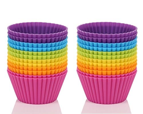 Mango Spot Silicone Baking Cups , Cupcake Liners , Truffle Cups - 24 Pack, 6 Colors