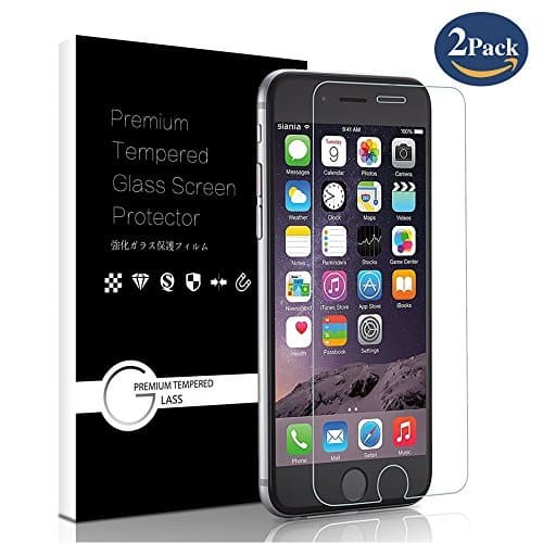 iPhone 6 /6S /7 /8 Screen Protector, Liaointec 2-Pack 0.3mm Ultrathin Tempered Glass Premium High Definition (HD) / 9H Hardness / Explosion Proof Front Screen Protector