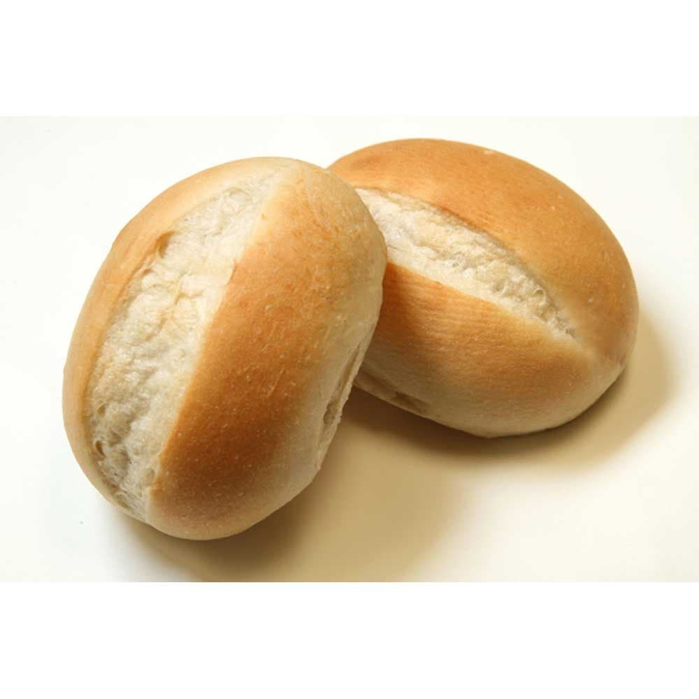 Rotellas White Large Split Top Hard Dinner Roll, 4 inch Length - 12 per pack -- 6 packs per case.