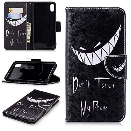 Galaxy Note 9 Wallet Case, Don't Touch My Phone Wristlet Magnet Folio Wallet Case Stand with Card Slots for Samsung Galaxy Note 9(2018 Release)