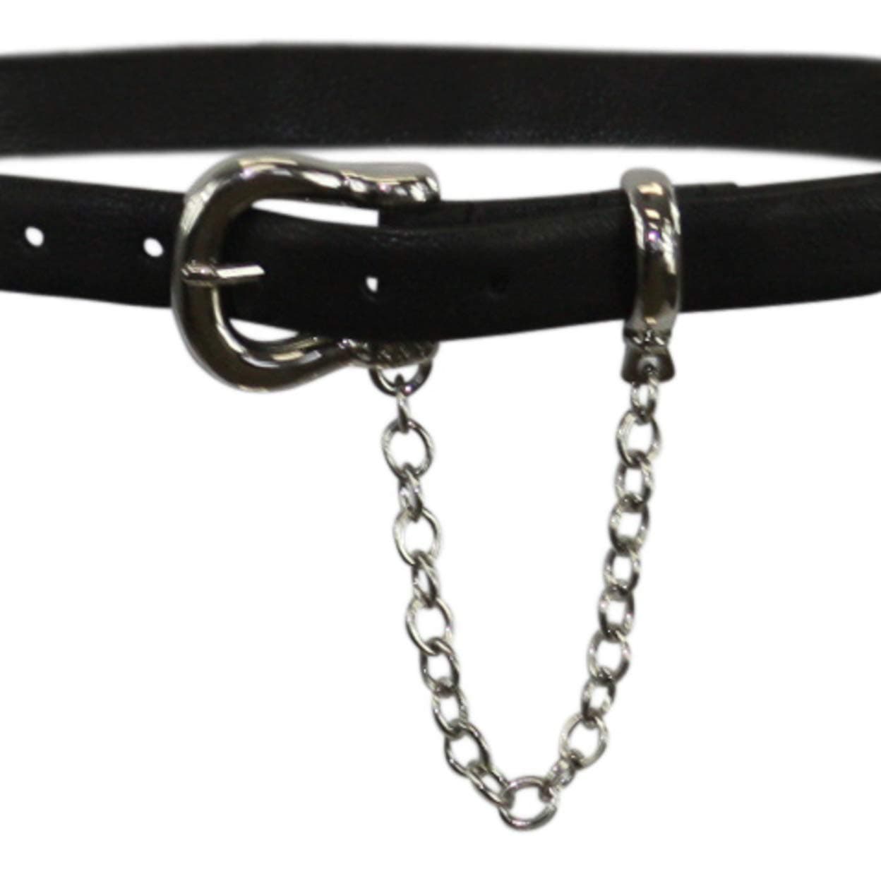 DKNYChain Swag Belt Black Silver Size M