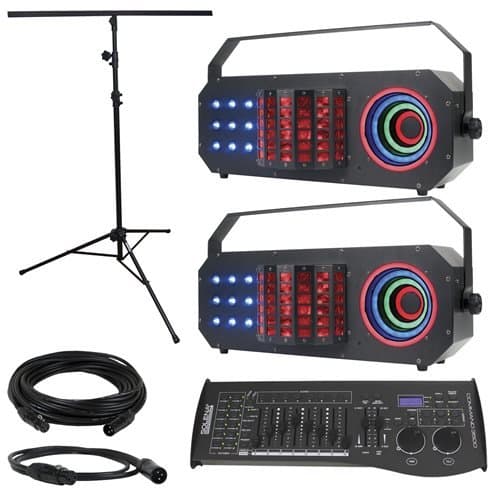 ADJ American DJ Boom Box FX3 2-Pack with Light Stand &amp; DMX Controller