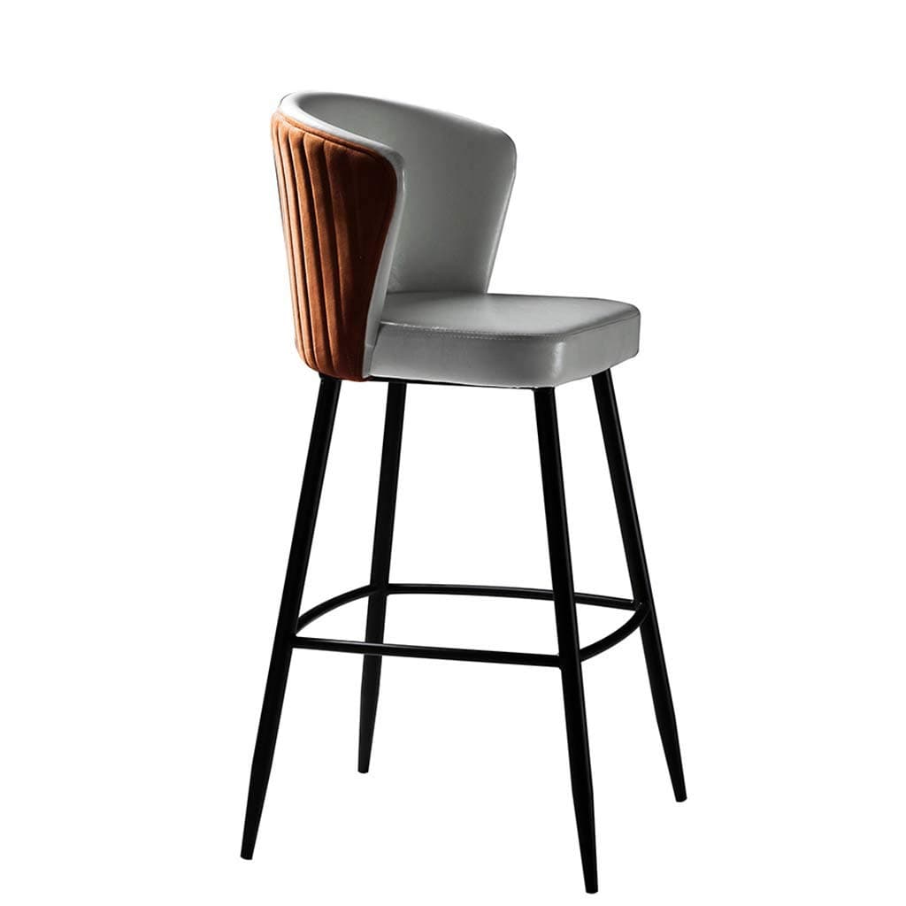 HLLZRY Bar Stools,Kitchen Counter Bar Breakfast Bar Chairs,Modern Minimalist Loft Style High Stools,with Backrest & Footrest,for Kitchen Island,Counter,Brown,75cm