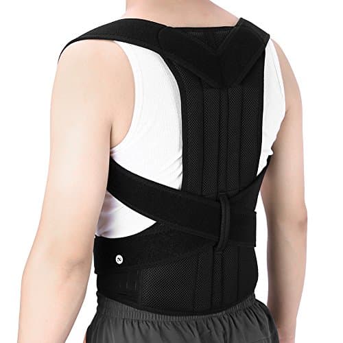 Enjoygous Posture Back Corrector, Clavicle Lumbar Shoulder Back Support Brace Belt, Adjustable Medical Upper Back Neck Pain Relief for Men and Women (31"-45" Waist)