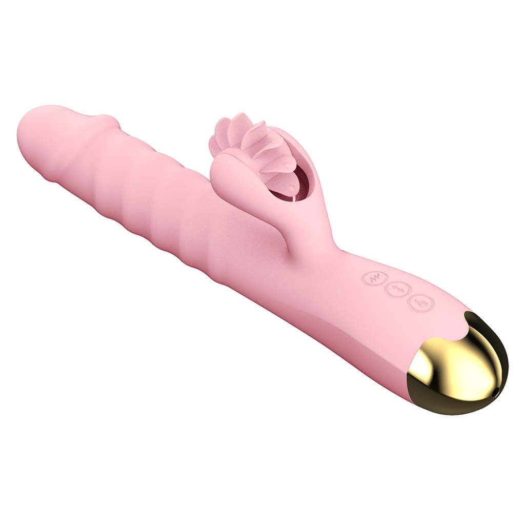 7 Modes 100% Safe Silicone Powerful Thrusting Rabbit Vibtator Toys with Heating & Licking for Women Waterproof & Quiet