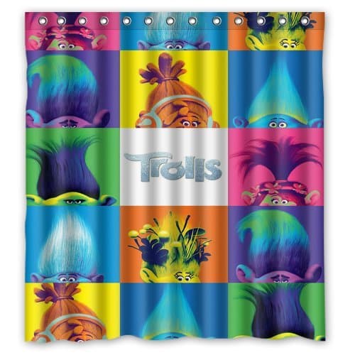 Trolls Colorful Personalized Custom 66" x 72" Waterproof Polyester Fabric Shower Curtain