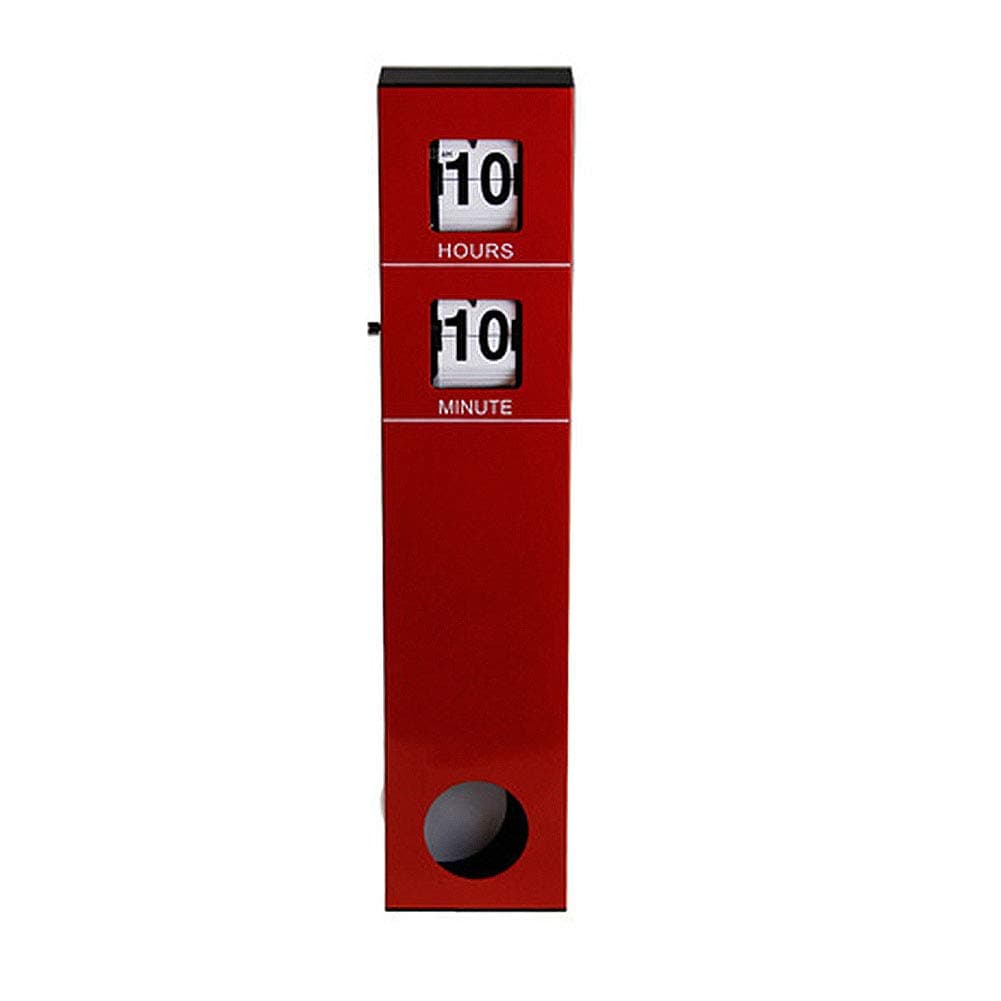 Flip Wall Clock, Retro Mailbox Flip Clock, Flipping Out Clock for Home Decor, Larger Number Auto Flip Down Clock,Red