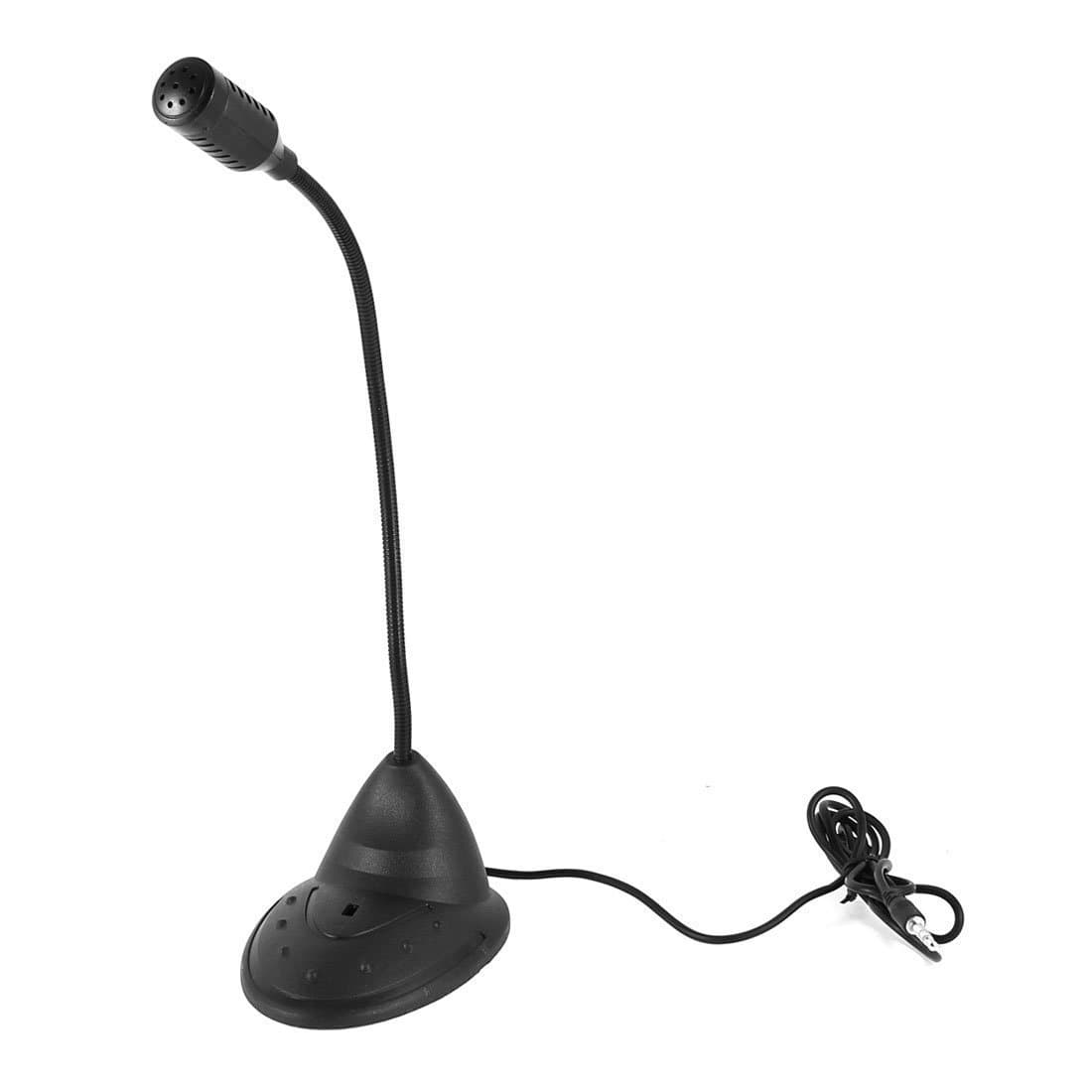 Oraima Flexible Goose Neck 3.5 mm Mini Microphone for Table Top, Desktop Notebook Computer (Black)