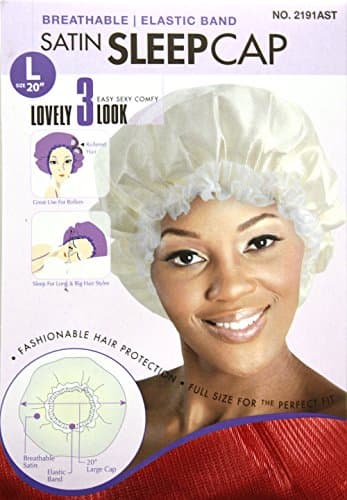 Crimson Satin Sleeping Cap, Breathable and Comfortable Material, Elastic Band, Large Size 20"