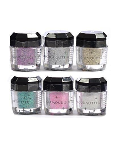 Glomour Glitter For Makeup Eye Shadow,Face Nails 6 Pcs