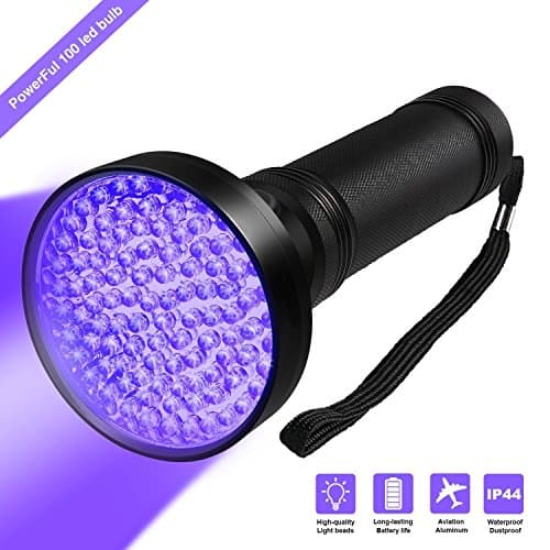 UV Flashlight Black light, HECOPRO Super Bright 100 LED Best Powerful Black Light Flashlight 395NM Ultraviolet Urine Detector Flashlight for Home &amp; Hotel Inspection, Pet Urine &amp; Stain Detection
