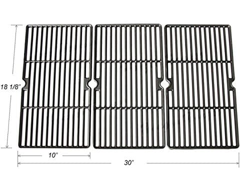 BBQ funland GI5993 Gloss Cast Iron Cooking Grid Replacement for Charbroil 463224912, 463231711, Kenmore 415.16135, 415.16135110 and Cuisinart, Kenmore Grills and Others, Set of 3