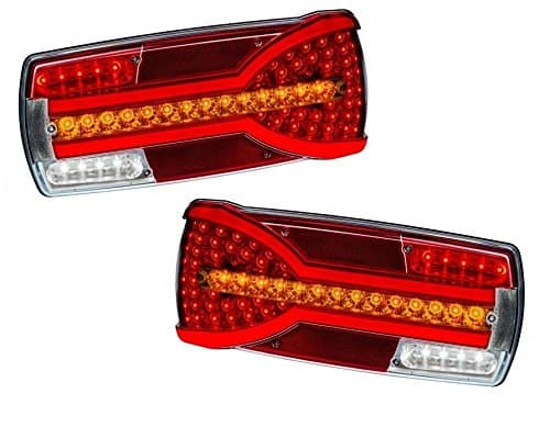 Set of 2 LED NEON REAR TAIL COMBINATION LIGHTS DYNAMIC INDICATOR for truck trailer motorhome bus van