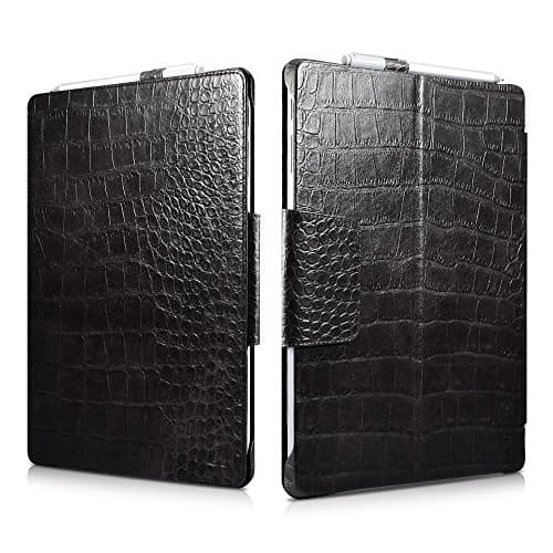 Surface Pro 4 Case, Icarercase [Embossed Crocodile] Leather Folio Cover with Pen Holder and Stand Function for Microsoft Surface Pro 4 12.3 Inch, Compatible with Surface Pro 4 Original Keyboard
