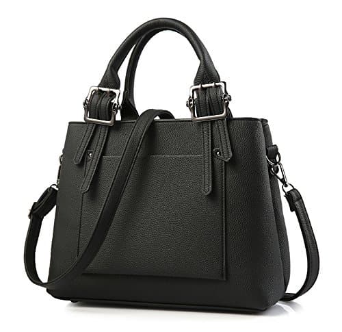 Work Bags for Women Purses Hand Bag Purses with Adjustable Shoulder Stap (Black)