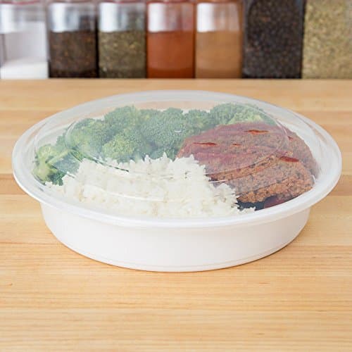 Emmner 16 oz round White Meal Prep Containers Durable BPA Free Plastic Reusable Food Storage Container Microwave &amp; Dishwasher Safe Airtight Lid For Portion Control &amp; Bento Box Lunch Box 15 Pack
