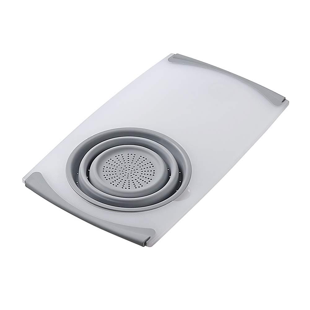 RuitingOver The Sink Cutting Board Kitchen Supplies Fruit Colander 2 In 1 Chopping Board with Retractable Sink