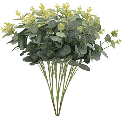 XIUER 3 Pcs Artificial Eucalyptus Leaf Greenery Artificial Plant Holiday Wedding Home Decoration Accessories
