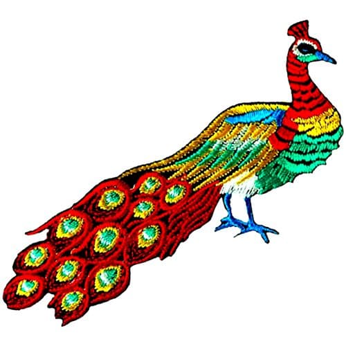 Peacock Peafowl Bird Embroidered Iron on Patch #F