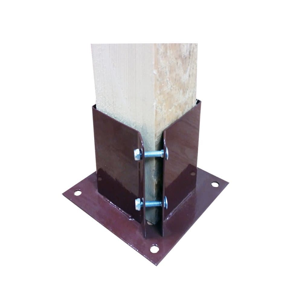 Bolt Down Fence Post Support (75mm (3") or 100mm(4")) 100mm x 100mm (4" x 4")