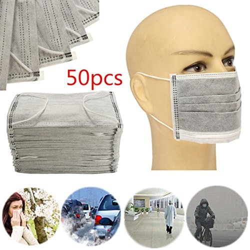 50Pcs Multi Layer Dust-proof Activated Carbon Face Mouth Mask Industry Surgical (Random: type)