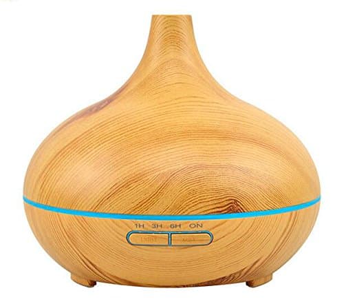 Fab Gear 300ml Aromatherapy Essential Oil Diffuser Wood Grain With 14 Color Changing LED Lights, Auto Shut-off, Soft &amp; Warm Nightlight, Auto Power-off When no water.