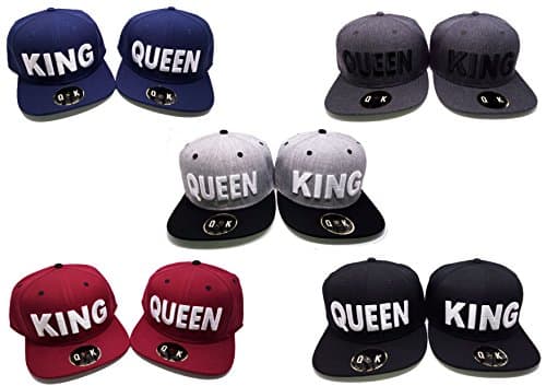 MATCHING SNAPBACKS for COUPLES (KING &amp; QUEEN, Blue)
