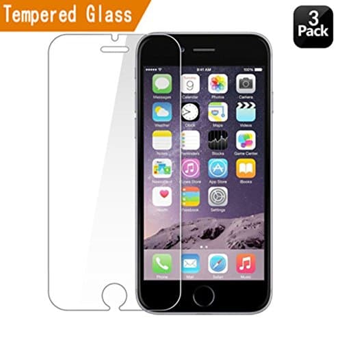 iphone6/6S Tempered Glass Screen Protector (front) HD Clarity with 9H Hardness 3D Touch Compatible for iPhone6/6S(3 Pack)