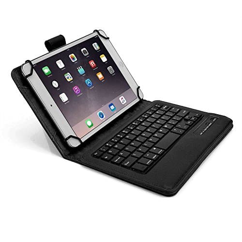 Verizon Ellipsis 7, Ellipsis 8 keyboard case, COOPER INFINITE EXECUTIVE 2-in-1 Wireless Bluetooth Keyboard Magnetic Leather Travel Cases Cover Holder Folio Portfolio + Stand (Black)