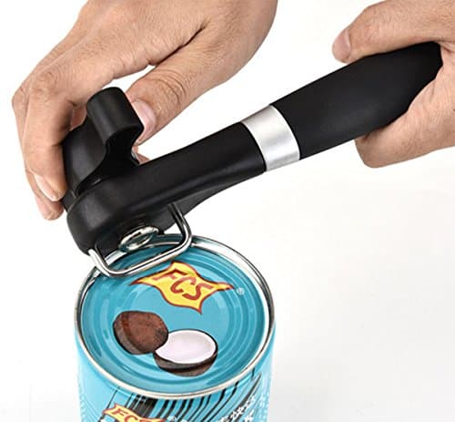 Live Direct Side Cutting Can Opener - Smooth Edge, Multifunctional Heavy Duty Stainless Steel Cap Lifter with Anti Slip Ergonomic Smooth Handle, Side Cut No Sharp Cuts Design without Touching Food