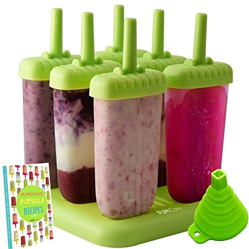 Popsicle Molds Ice Pop Maker - Bpa-free Popsicles with Tray and Dripguard Function - FREE Recipe e-book + FREE SILICONE FUNNEL