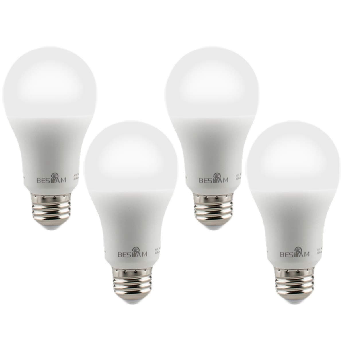 BESLAM LED Bulbs 100 Watt Equivalent A19 Dimmable LED Light Bulbs, 1052 Lumens Super Bright, 2700K Warm White Glow, CRI 80+, E26 Medium Screw Base, UL Listed & Energy Star (4 Pack)