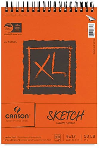 Canson XL Pads, 100 Sheets 9" x 12" Landscape/Wirebound Top