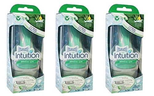 Wilkinson by Schick Intuition Sensitive Care Razor with 1 Refill Cartridge and Shower Hanger (3 Pack) + FREE Old Spice Deadlock Spiking Glue, Travel Size, .84 Oz
