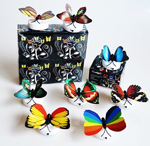 Creative Colorful Light Butterfly Night Light Light Dragonfly can be Affixed to the Decorative LED Wall Lamp Set of 8(Colourful)