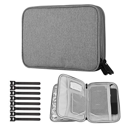 Electronics Organizer Travel Bag,Cable Gadget Organizer Bag Waterproof Electronics Accessories Carry Pouch Cable Management Bags for USB Cable Cord, USB Flash Drive, SD Card, Hard Drive, Power Bank,