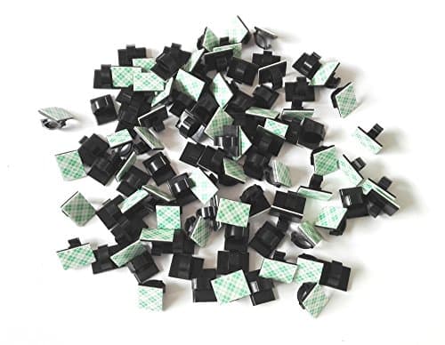 Salmony Black Adhesive Cable Clips Small Drop Clamp Cord Tie Holder for Car Home or Office (Pack of 100 pieces)